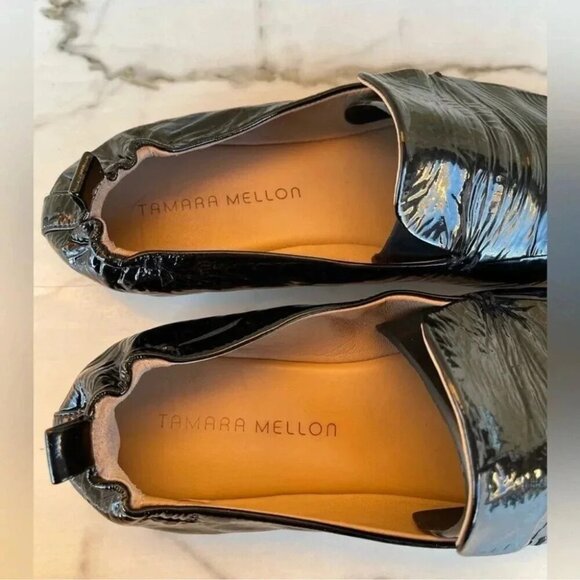 Tamara Mellon Black Patent Stow Loafer Flats39 1/2 - Picture 3 of 6